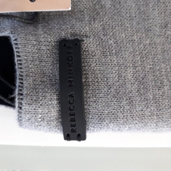 NWT - REBECCA MINKOFF RUANA IN BLACK & GREY - Picture 4 of 4